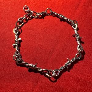 Silver Barbed Wire Chain Bracelet